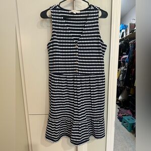 LOFT Navy and White Striped Dress
